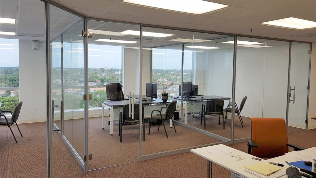 Installation of glass partitions