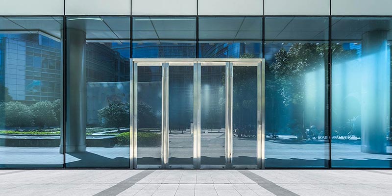 All-glass entrances