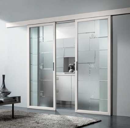 Frosted tempered glass doors  