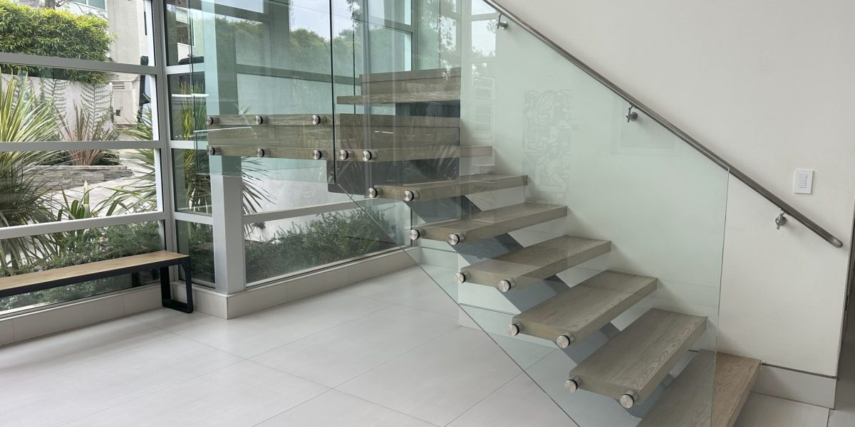 standoff glass railing